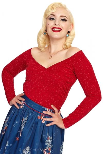 Top, STARLYN Snowflake Red (2258)