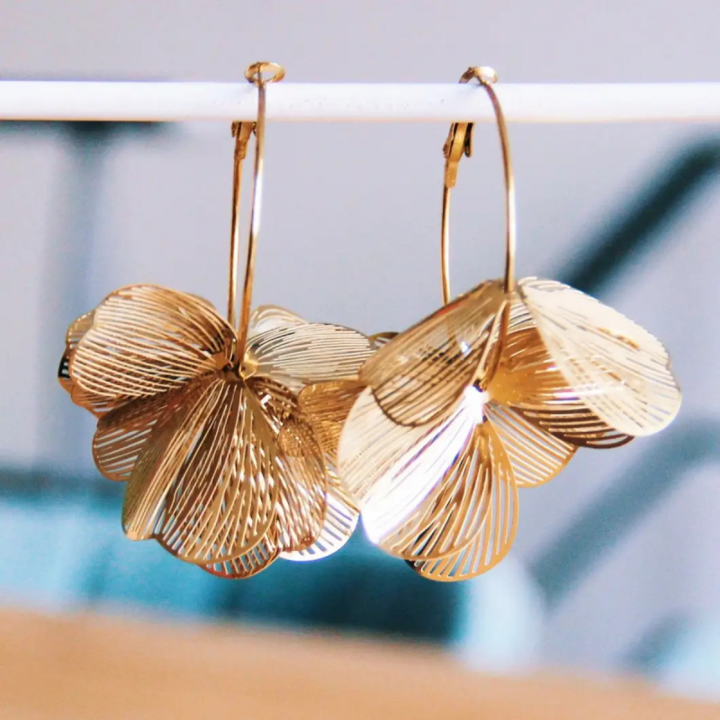 Earrings, GRACE Flower Leaves