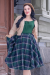 Swing Skirt, SOPHIE Braces Navy/Green (5639)