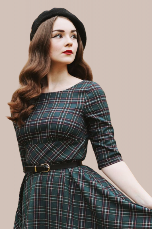 Swing Dress, PEEBLES 50's Green (4734)