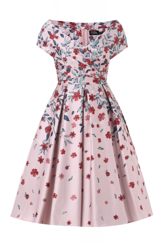 Swing Dress, BEVERLY Pink Floral (952)