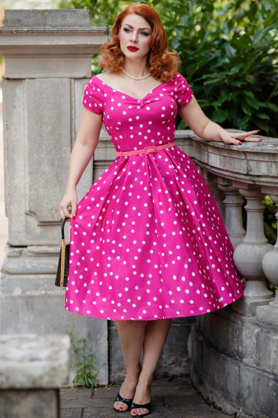 Kellomekko, LILY 50s Hot Pink Polkadot