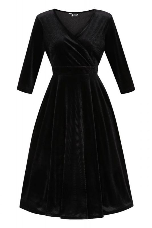 Swing Dress, LYRA Black Velvet