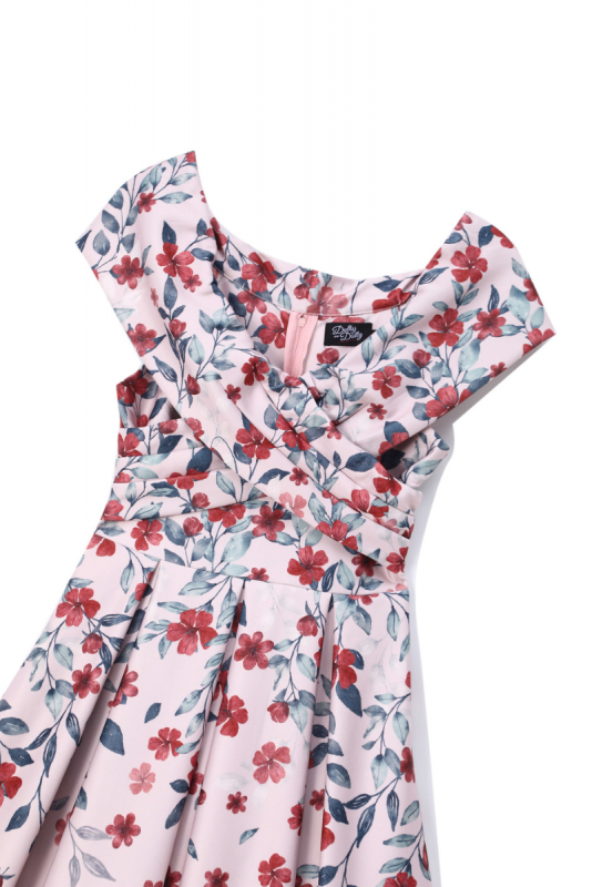 Swing Dress, BEVERLY Pink Floral (952)